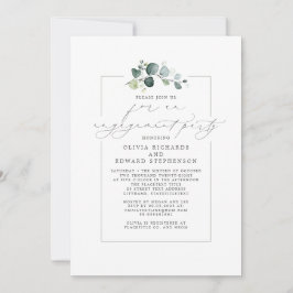 Convite Eucalyptus Greenery Elegante Festa de noivado
