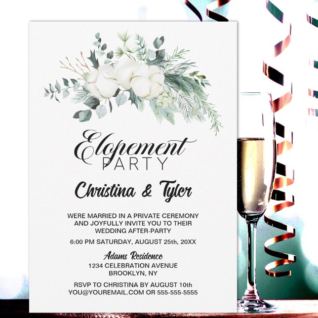 Convite Eucalyptus Greenery Elopement (Criador carregado)