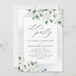 Convite Eucalyptus greenery festa de casamento rústica flo