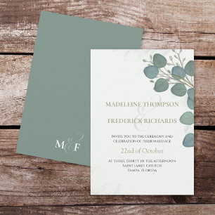Convite Eucalyptus Greenery Folhas Elegantes De Aquarela