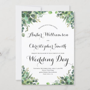 Convite Eucalyptus Greenery Foliage deixa casamento