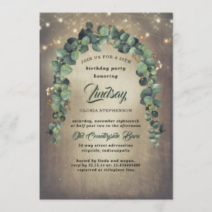 Convite Eucalyptus Greenery Garland - Aniversário Russo