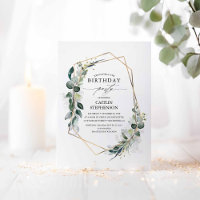 Eucalyptus Greenery Geométrico Aniversário