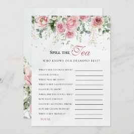 Convite Eucalyptus Greenery Gold Leaves Bridal Shower game