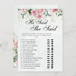 Convite Eucalyptus Greenery Gold Leaves Bridal Shower game