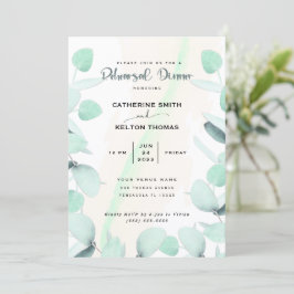 Convite Eucalyptus Greenery Janto de ensaio simples