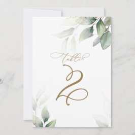 Convite Eucalyptus Greenery Mesa 2 Número da Mesa Casada