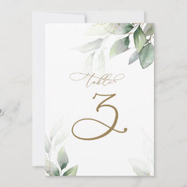 Convite Eucalyptus Greenery Mesa 3 Número da Mesa Casada