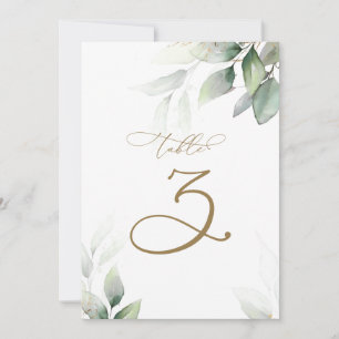 Convite Eucalyptus Greenery Mesa 3 Número da Mesa Casada