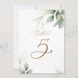 Convite Eucalyptus Greenery Mesa 5 Número da Mesa Casada