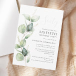 Convite Eucalyptus Greenery Minimalista 60º Aniversário<br><div class="desc">Celebre o marco de 60 com graça, elegância e estilo com nossos 60 convites de festas de aniversários personalizados! Projetados especificamente para esta ocasião monumental, nossos convites misturam a beleza da natureza com o elegante charme das celebrações contemporâneas. No coração dessa design está a folhagem do eucalipto, símbolo de harmonia...</div>