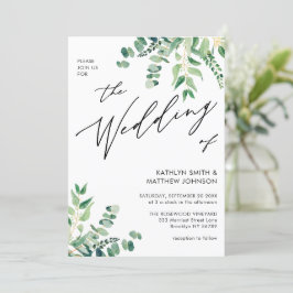 Convite Eucalyptus Greenery Moderno Em Um Casamento