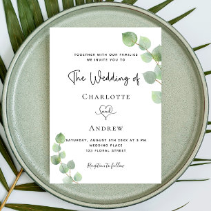 Convite Eucalyptus greenery QR code RSVP
