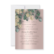 Eucalyptus Greenery Rosa Dourado Folhas de Lama