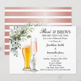 Convite Eucalyptus Greenery Rosa e Brews Janto de ensaio