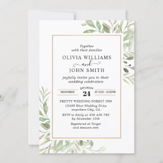 Convite Eucalyptus Greenery Simple Wedding L008