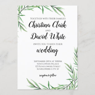 Convite Eucalyptus Greenery Succulent Wedding