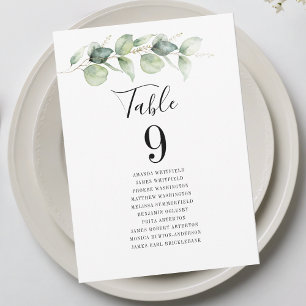 Convite Eucalyptus Greenery Tabela Número 9 Casamento