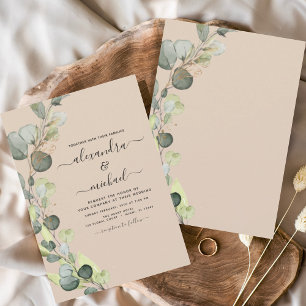 Convite Eucalyptus Greenery Terracotta Casamento Elegante