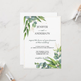 Convite Eucalyptus Greenery Theme Wedding