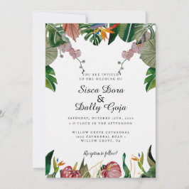 Convite Eucalyptus Greenery, Tropical Floral