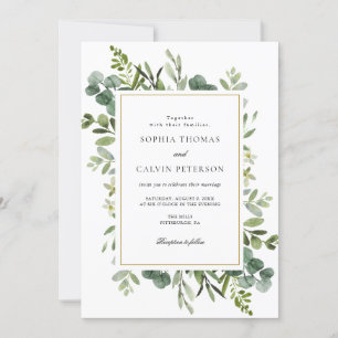 Convite Eucalyptus Greenery Wedding