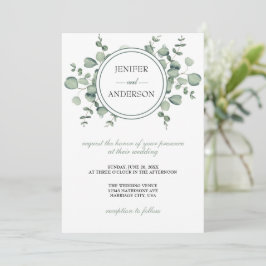 Convite Eucalyptus Greenery Wedding