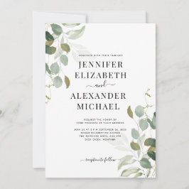 Convite Eucalyptus Greenery Wedding