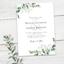 Convite Eucalyptus Greenery Wedding
