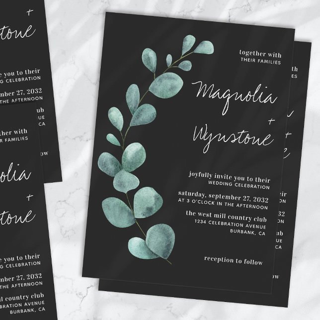 Convite Eucalyptus Greenery Wedding (Criador carregado)