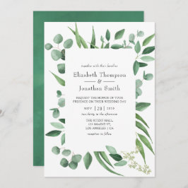 Convite Eucalyptus Greenery Wedding