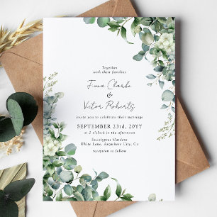 Convite Eucalyptus Greenery Wedding Invi Elegante