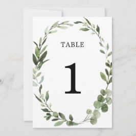 Convite Eucalyptus greenery wreath elegante números de mes