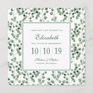 Convite Eucalyptus Leaf Patterno - Bridesmaid
