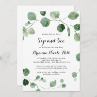Eucalyptus Modern Calliographic Sip and See