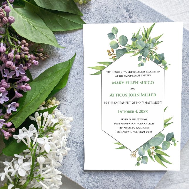 Convite Eucalyptus Nuptial em Massa (Criador carregado)