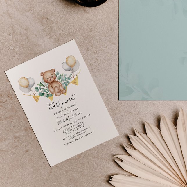 Convite Eucalyptus para Chá de fraldas de Urso de  (Criador carregado)