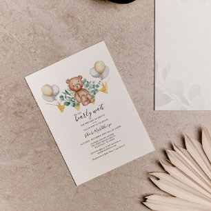 Convite Eucalyptus para Chá de fraldas de Urso Orç