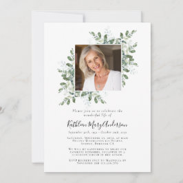 Convite Eucalyptus Photo Celebration of Life Memorial