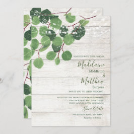 Convite Eucalyptus Rustic Madeira Deixa Casamento Simples