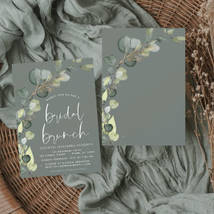 Convite Eucalyptus Sage Green Bridal BrunChá