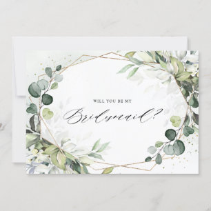 Convite Eucalyptus Sage Greenery Bridesmaid Proposta