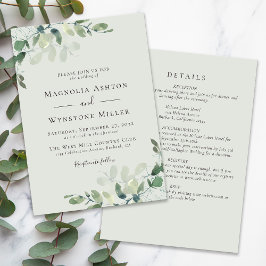Convite Eucalyptus Sage Verde Tudo em Um Casamento