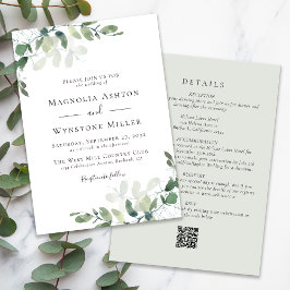 Convite Eucalyptus Sage Verde Tudo em Um Casamento