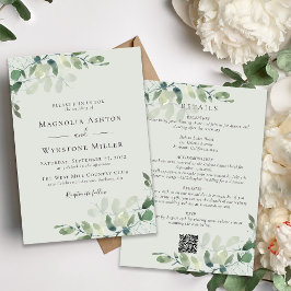 Convite Eucalyptus Sage Verde Tudo em Um Casamento