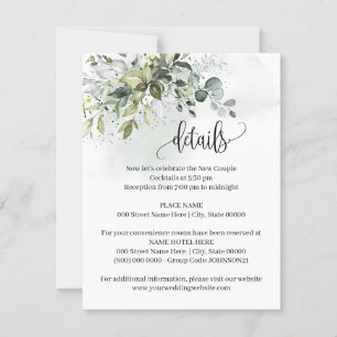 Convite Eucalyptus Succulent Greenerent Details Insert Car