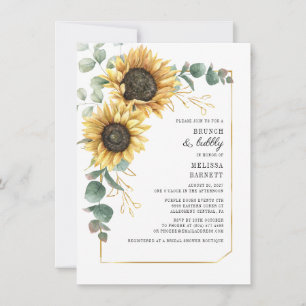 Convite Eucalyptus Sunflower Greenery Brunch