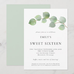 Convite Eucalyptus Sweet Sessenta Aniversário