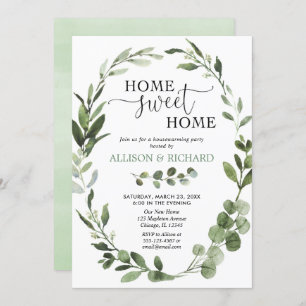 Convite Eucalyptus verde deixa festa de inauguração