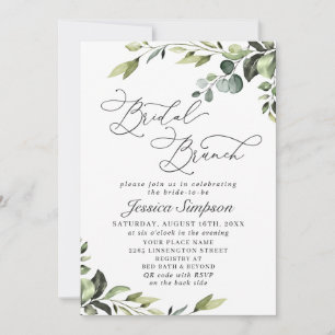 Convite Eucalyptus Watercolor Bridal Brunch